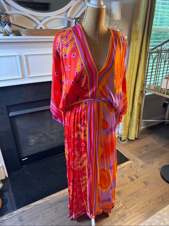 FARM Rio Dresses & Skirts - Farm Rio Vibrant Multi-Color V-Neck Maxi Dress